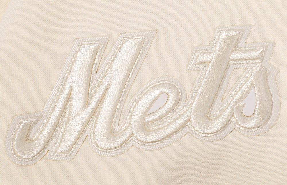 Pro Standard Men's MLB New York Mets Neutral Drop Shoulder Pullover Hoodie - CREAM Thumbnail View 5
