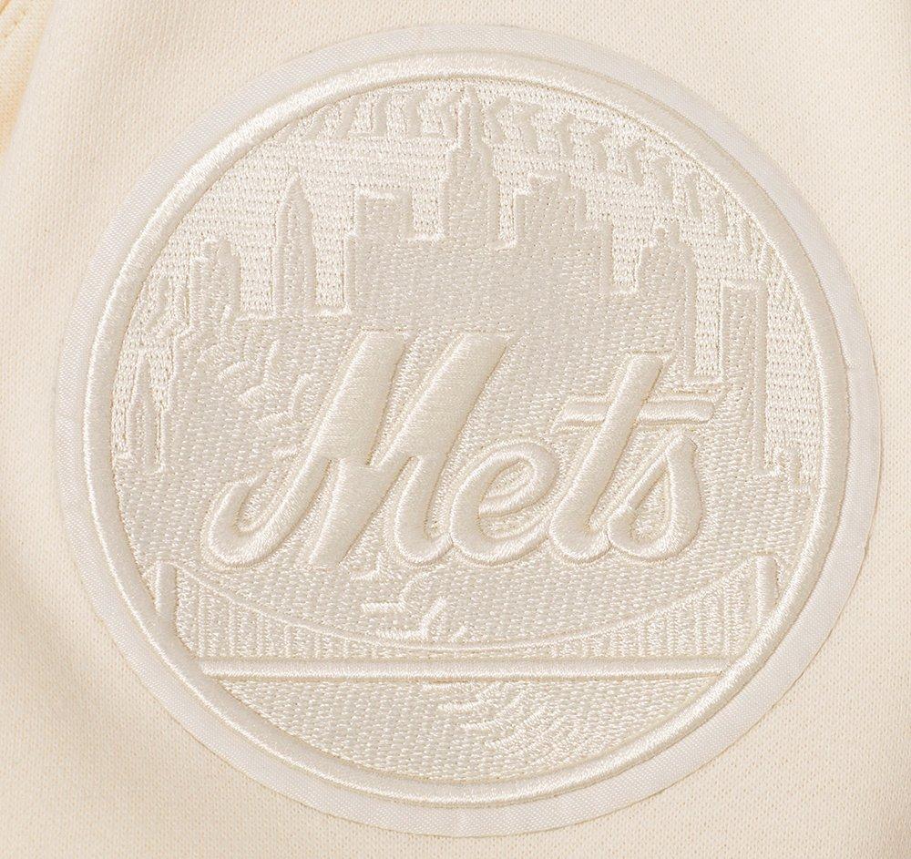Pro Standard Men's MLB New York Mets Neutral Drop Shoulder Pullover Hoodie - CREAM Thumbnail View 6