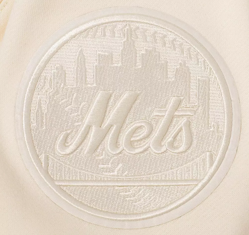 Pro Standard Men's MLB New York Mets Neutral Drop Shoulder Pullover Hoodie - CREAM