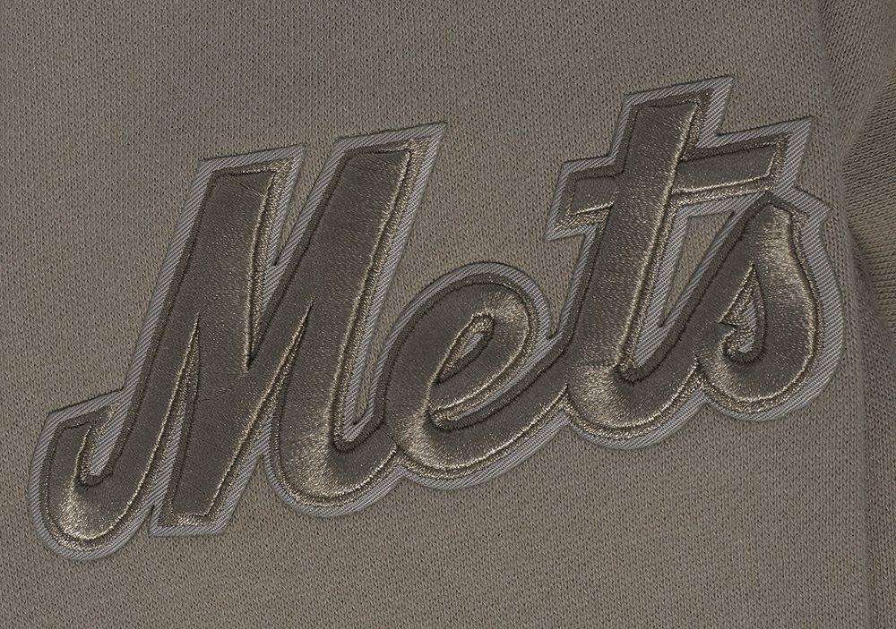 Pro Standard Men's MLB New York Mets Neutral Drop Shoulder Pullover Hoodie - DK BROWN Thumbnail View 5