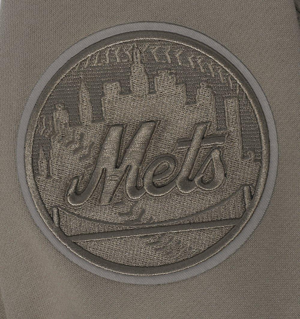 Pro Standard Men's MLB New York Mets Neutral Drop Shoulder Pullover Hoodie - DK BROWN Thumbnail View 7