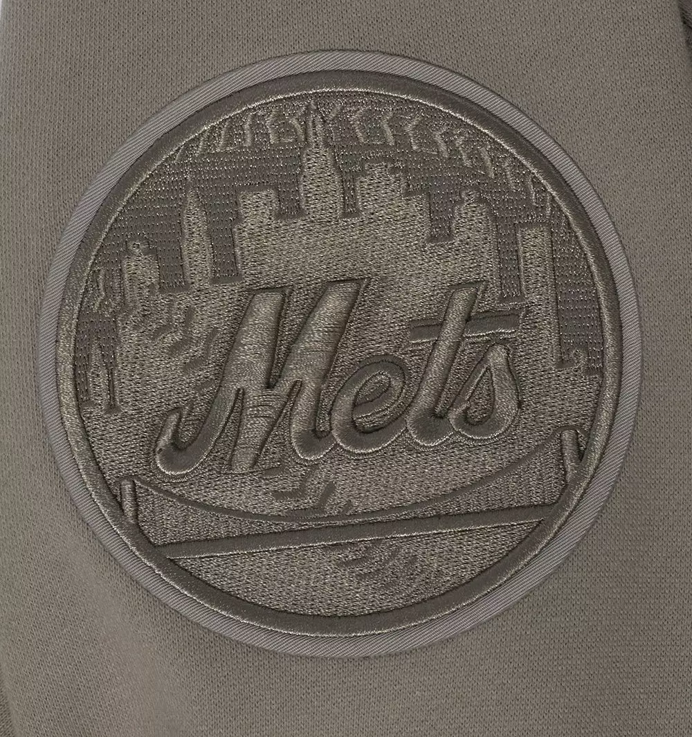 Pro Standard Men's MLB New York Mets Neutral Drop Shoulder Pullover Hoodie - DK BROWN