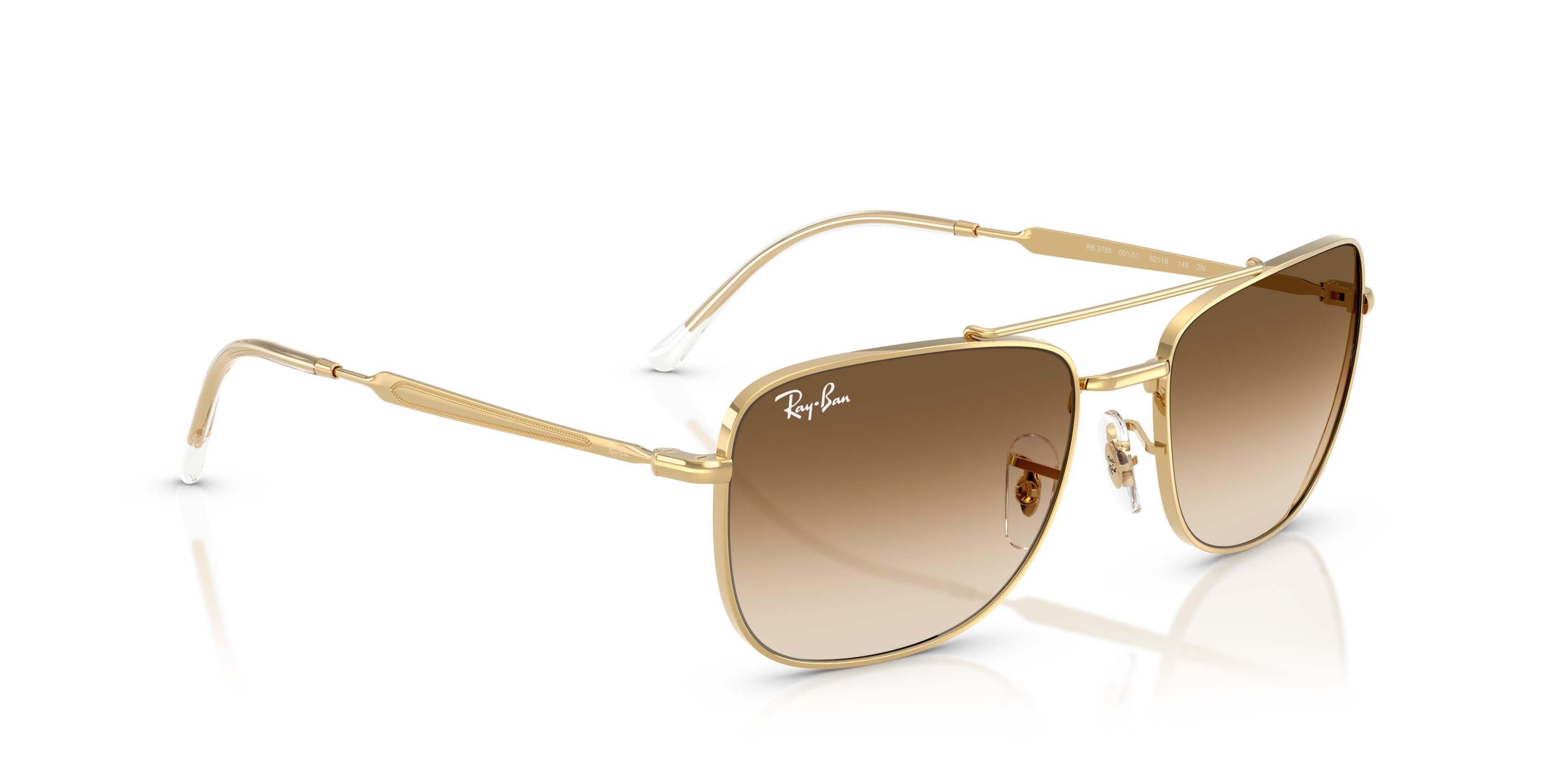 Ray-Ban RB3755 Clear Gradient Brown Sunglasses &ndash; Polished Arista Gold - GOLD/BROWN Thumbnail View 3