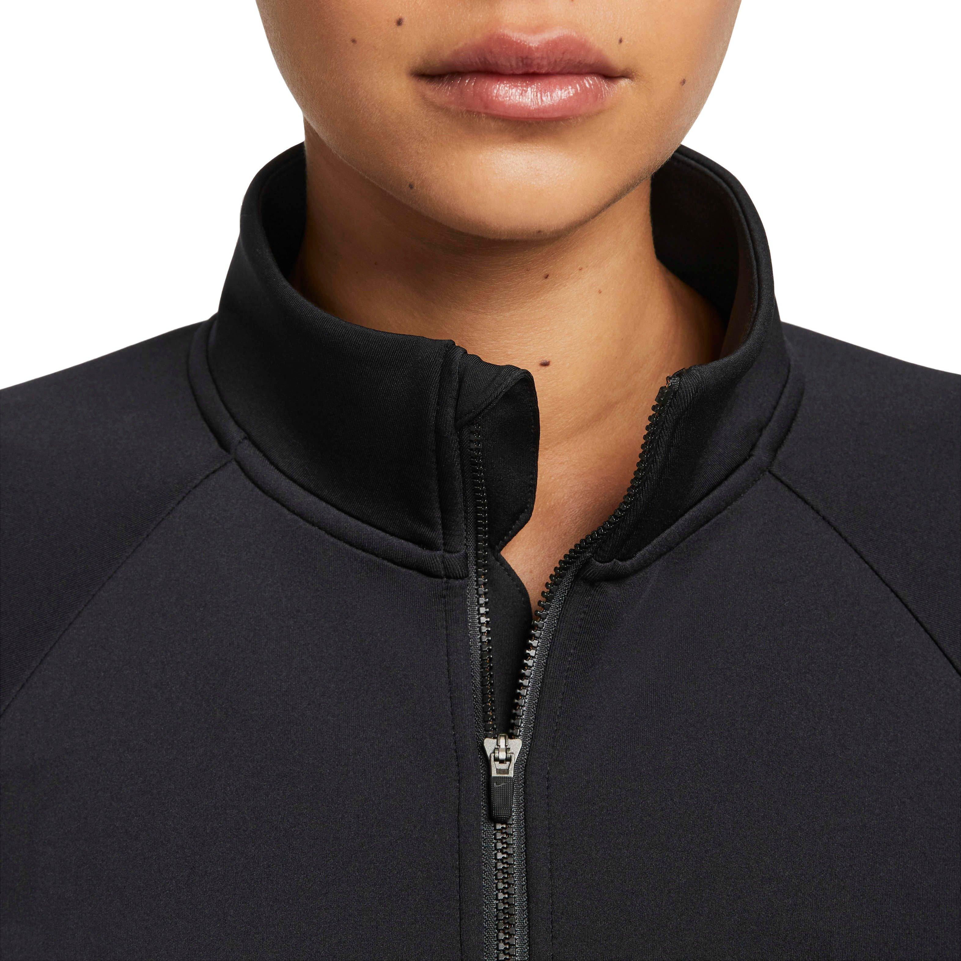 Nike Women's Dri-FIT Prima 1/2 Zip Training Top - Black - BLACK Thumbnail View 4