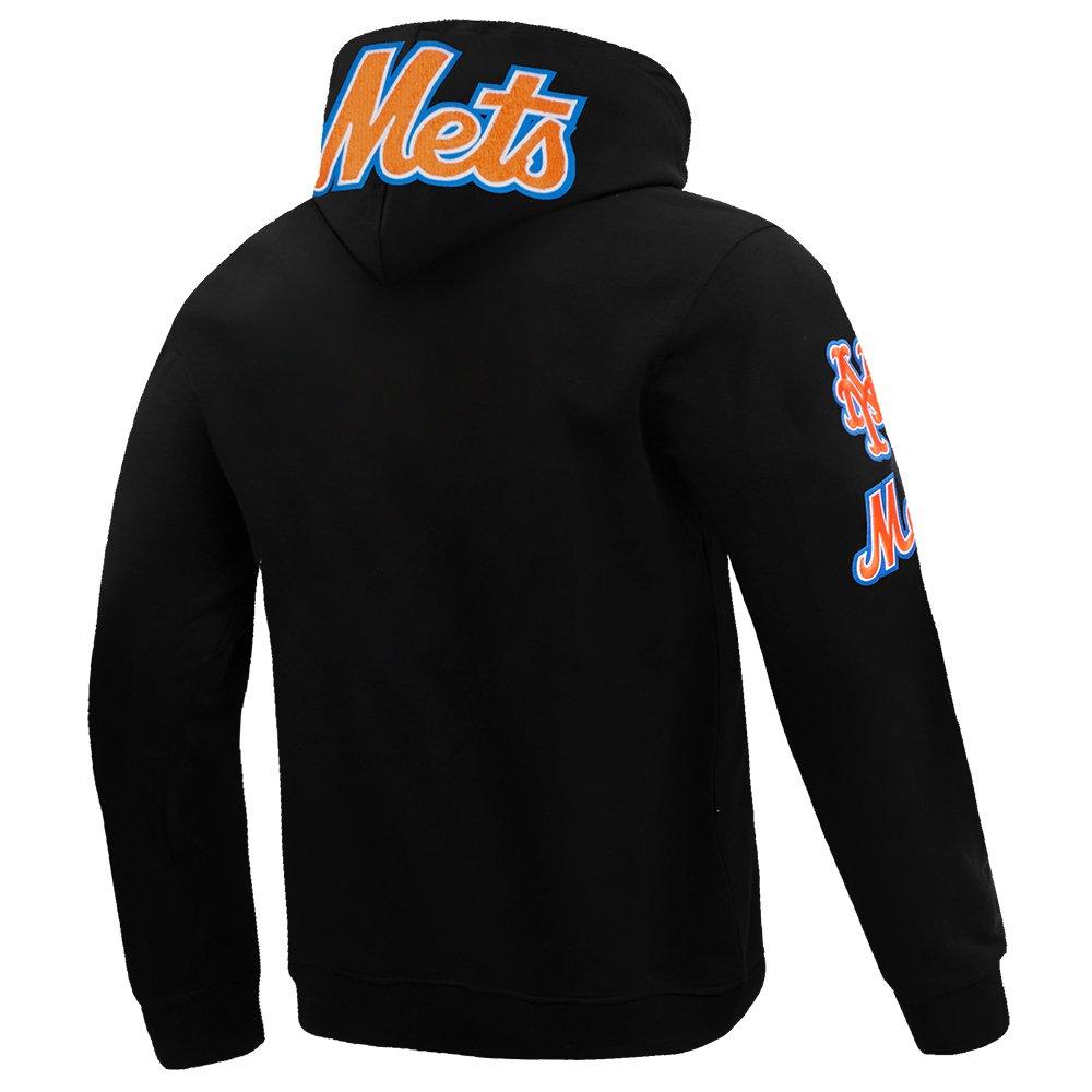 Pro Standard Men's MLB New York Mets Chenille Pullover Hoodie - BLACK Thumbnail View 4