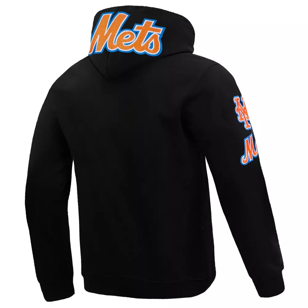 Pro Standard Men's MLB New York Mets Chenille Pullover Hoodie - BLACK