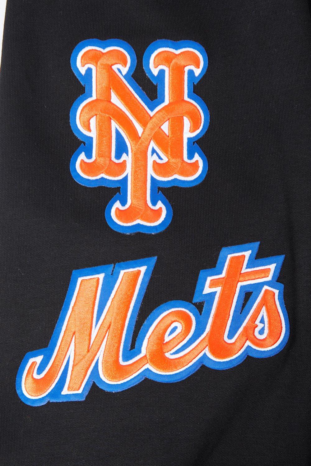Pro Standard Men's MLB New York Mets Chenille Pullover Hoodie - BLACK Thumbnail View 6