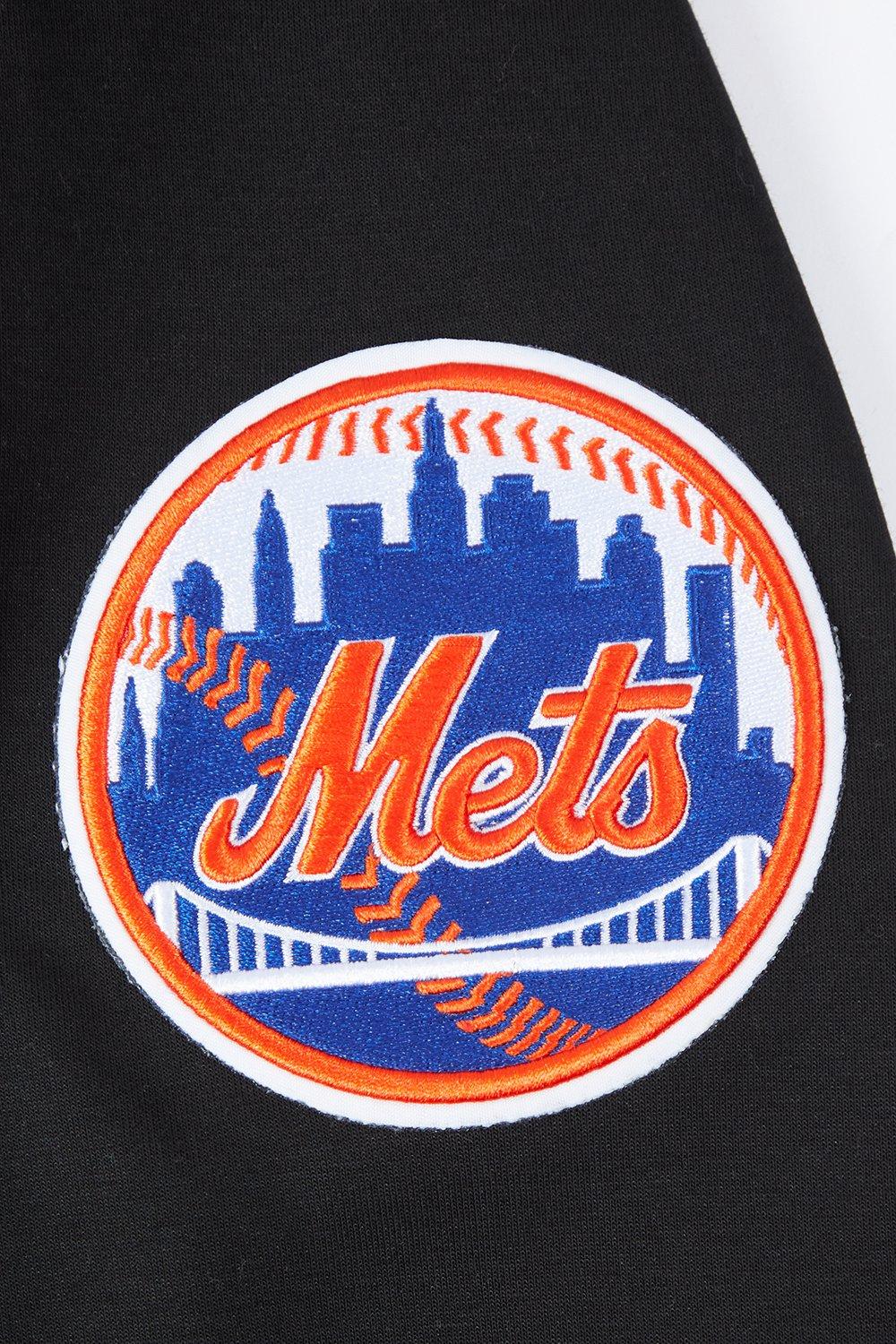 Pro Standard Men's MLB New York Mets Chenille Pullover Hoodie - BLACK Thumbnail View 7