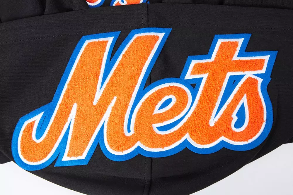 Pro Standard Men's MLB New York Mets Chenille Pullover Hoodie - BLACK
