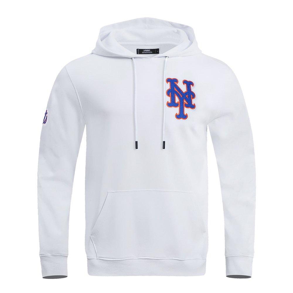 Pro Standard Men's MLB New York Mets Chenille Pullover Hoodie - WHITE Thumbnail View 1
