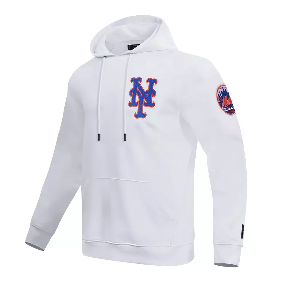 Pro Standard Men's MLB New York Mets Chenille Pullover Hoodie - WHITE
