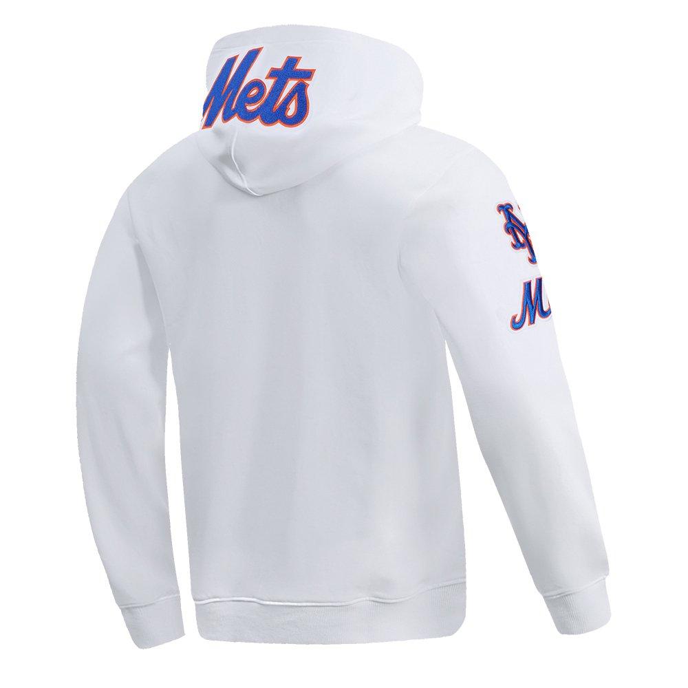 Pro Standard Men's MLB New York Mets Chenille Pullover Hoodie - WHITE Thumbnail View 4