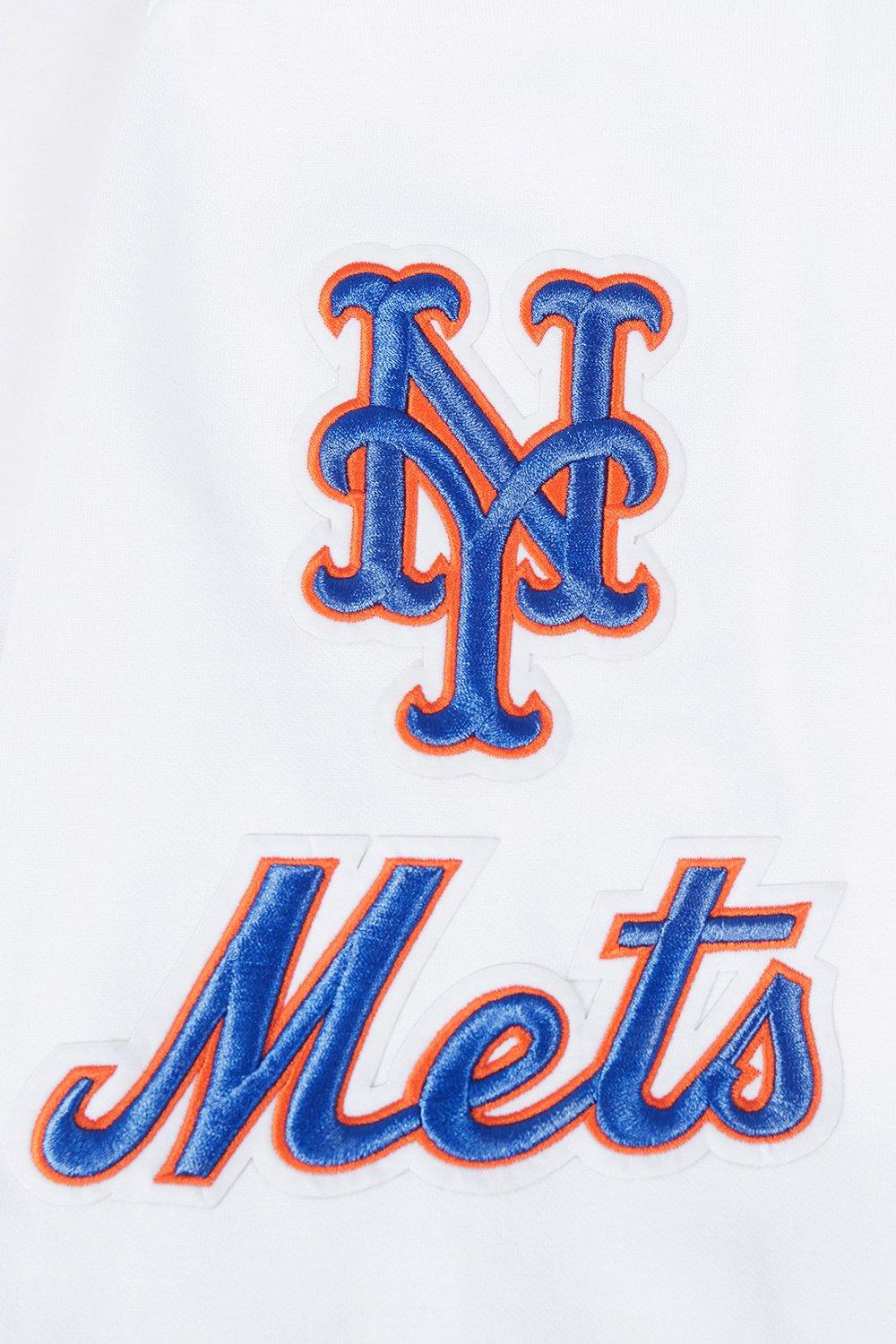 Pro Standard Men's MLB New York Mets Chenille Pullover Hoodie - WHITE Thumbnail View 7