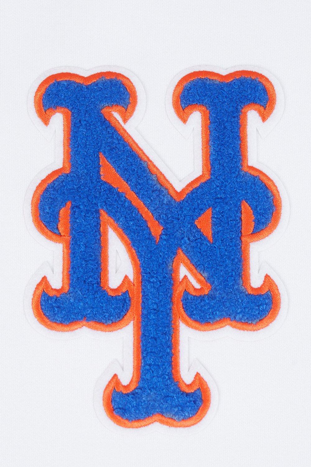 Pro Standard Men's MLB New York Mets Chenille Pullover Hoodie - WHITE Thumbnail View 8