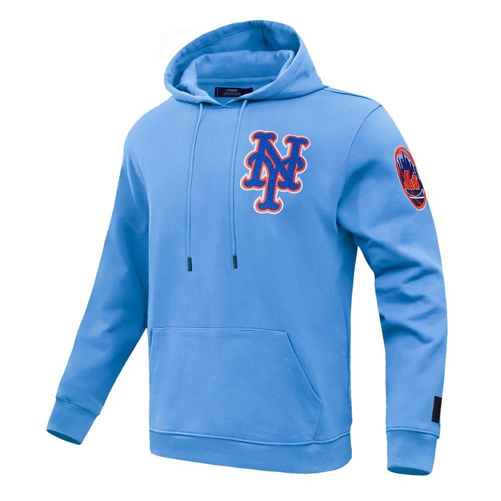 Pro Standard Men's MLB New York Mets Chenille Pullover Hoodie - BLUE Thumbnail View 3