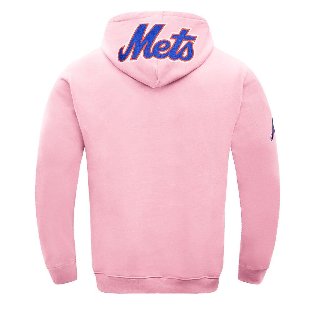 Pro Standard Men's MLB New York Mets Chenille Pullover Hoodie - PINK Thumbnail View 2