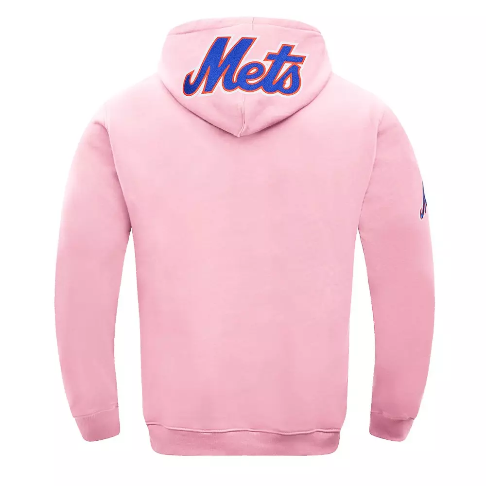 Pro Standard Men's MLB New York Mets Chenille Pullover Hoodie - PINK