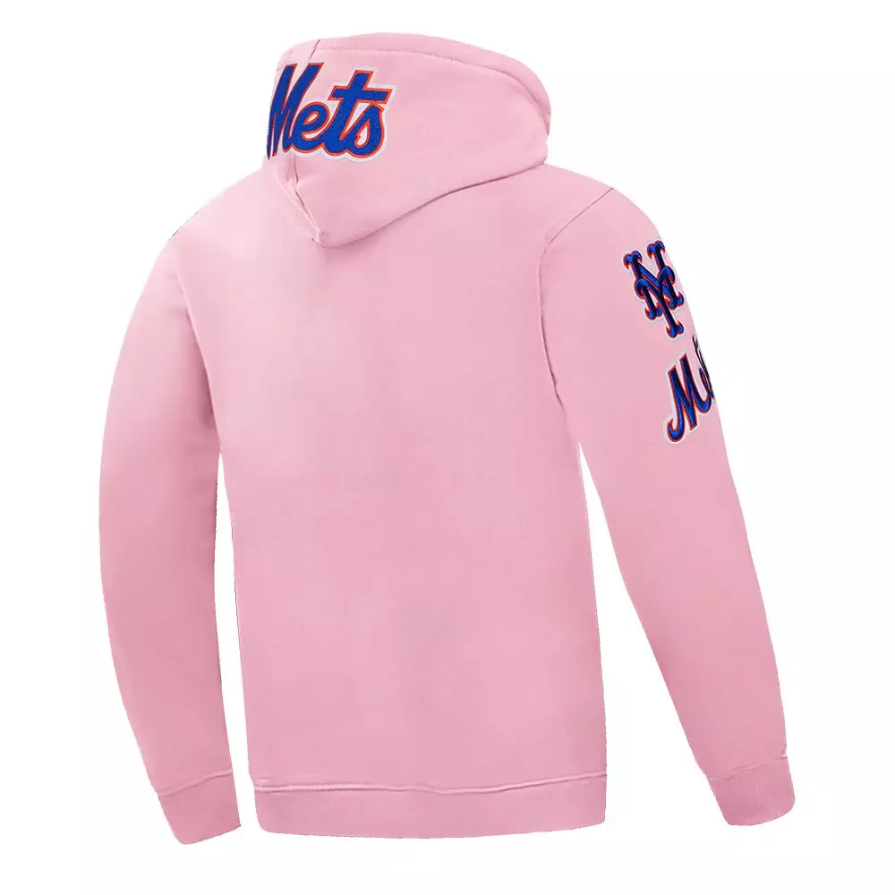 Pro Standard Men's MLB New York Mets Chenille Pullover Hoodie - PINK