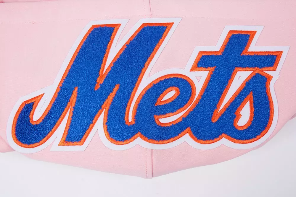 Pro Standard Men's MLB New York Mets Chenille Pullover Hoodie - PINK
