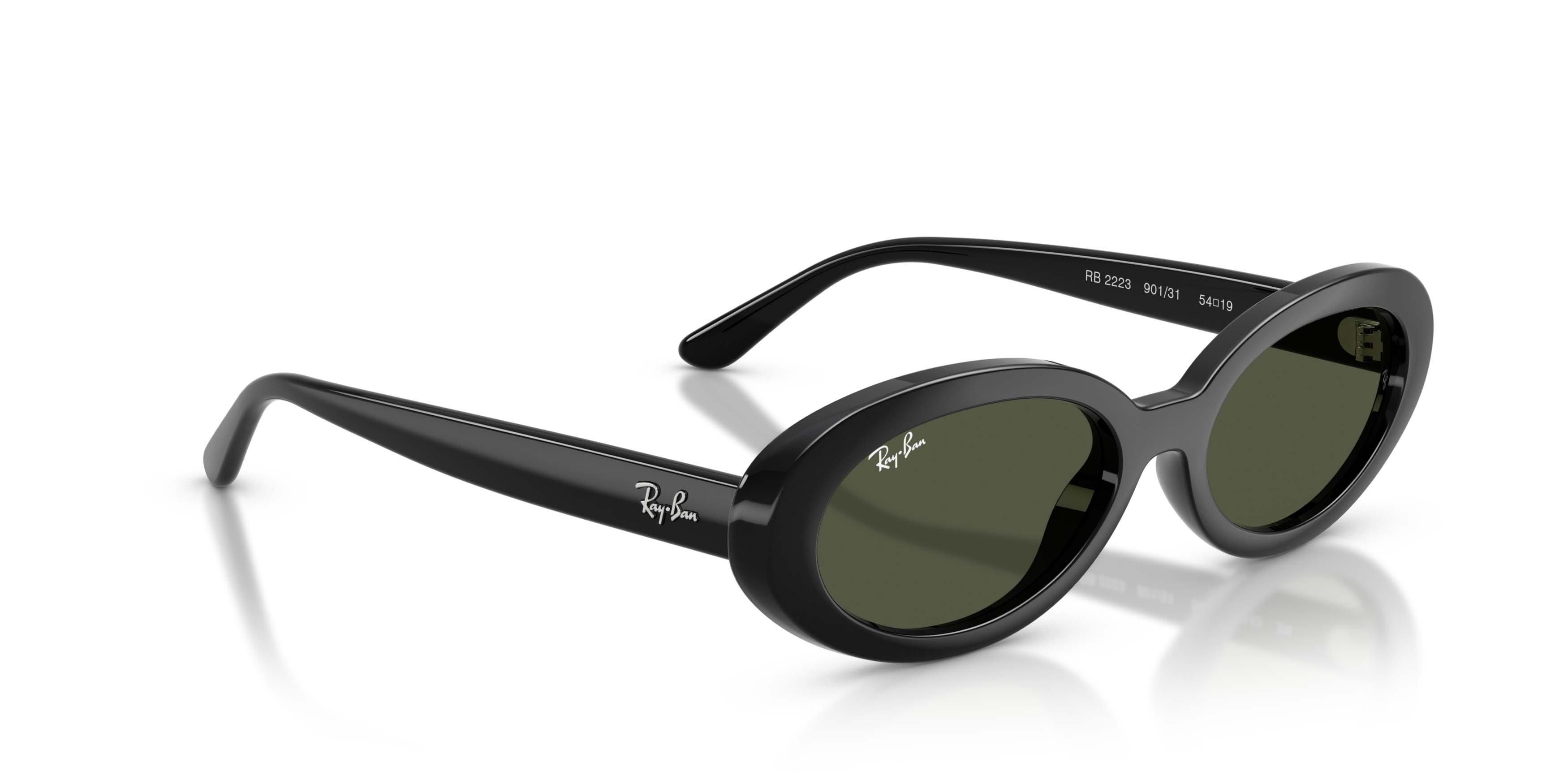 Ray-Ban RB2223 Green Sunglasses &ndash; Polished Black - BLACK/GREEN Thumbnail View 3
