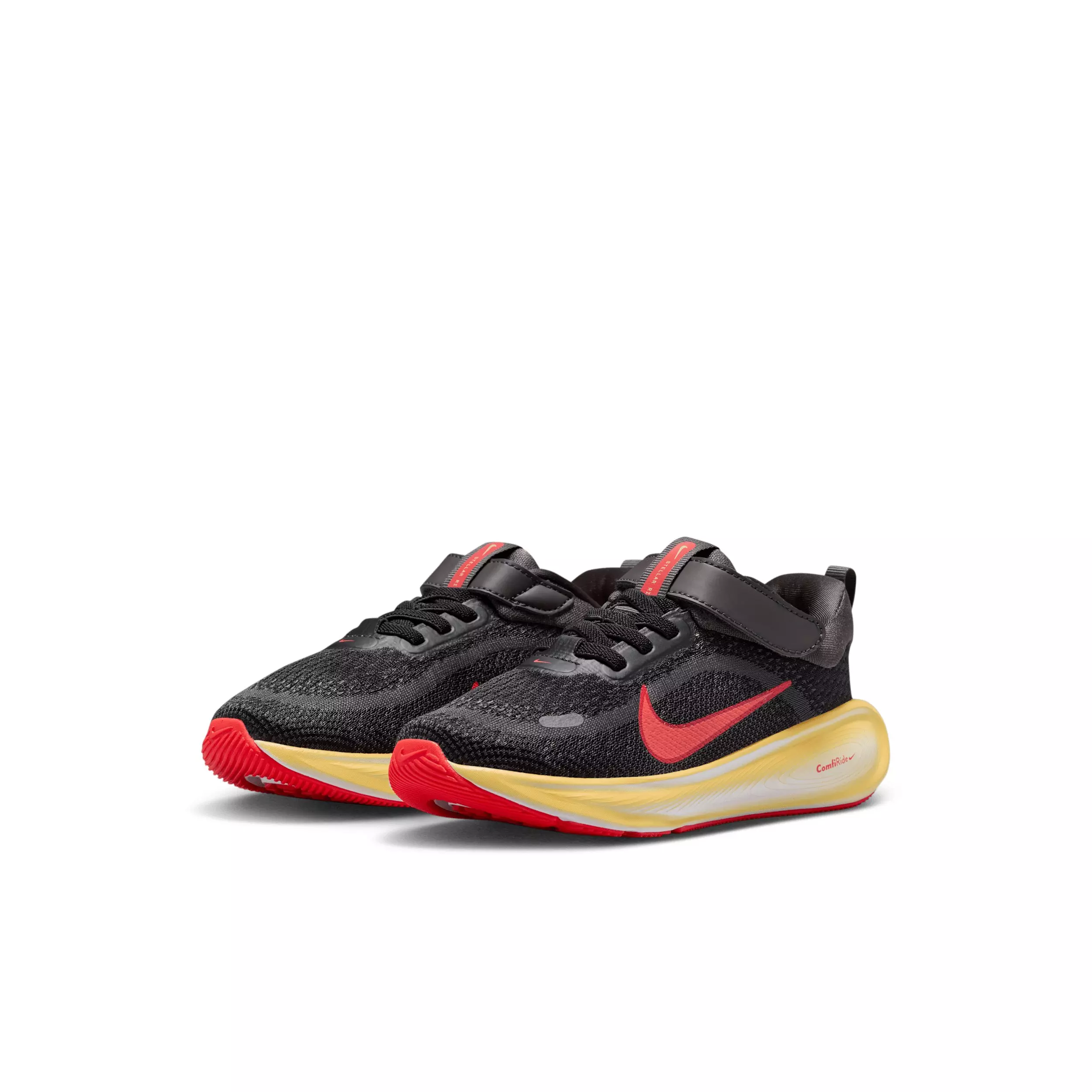 Nike Stellar Ride "Black/Medium Ash/Light Crimson/Bright Crimson" Preschool Boys' Running Shoe - BLACK/MD ASH/LT CRIMSON/CRIMSON