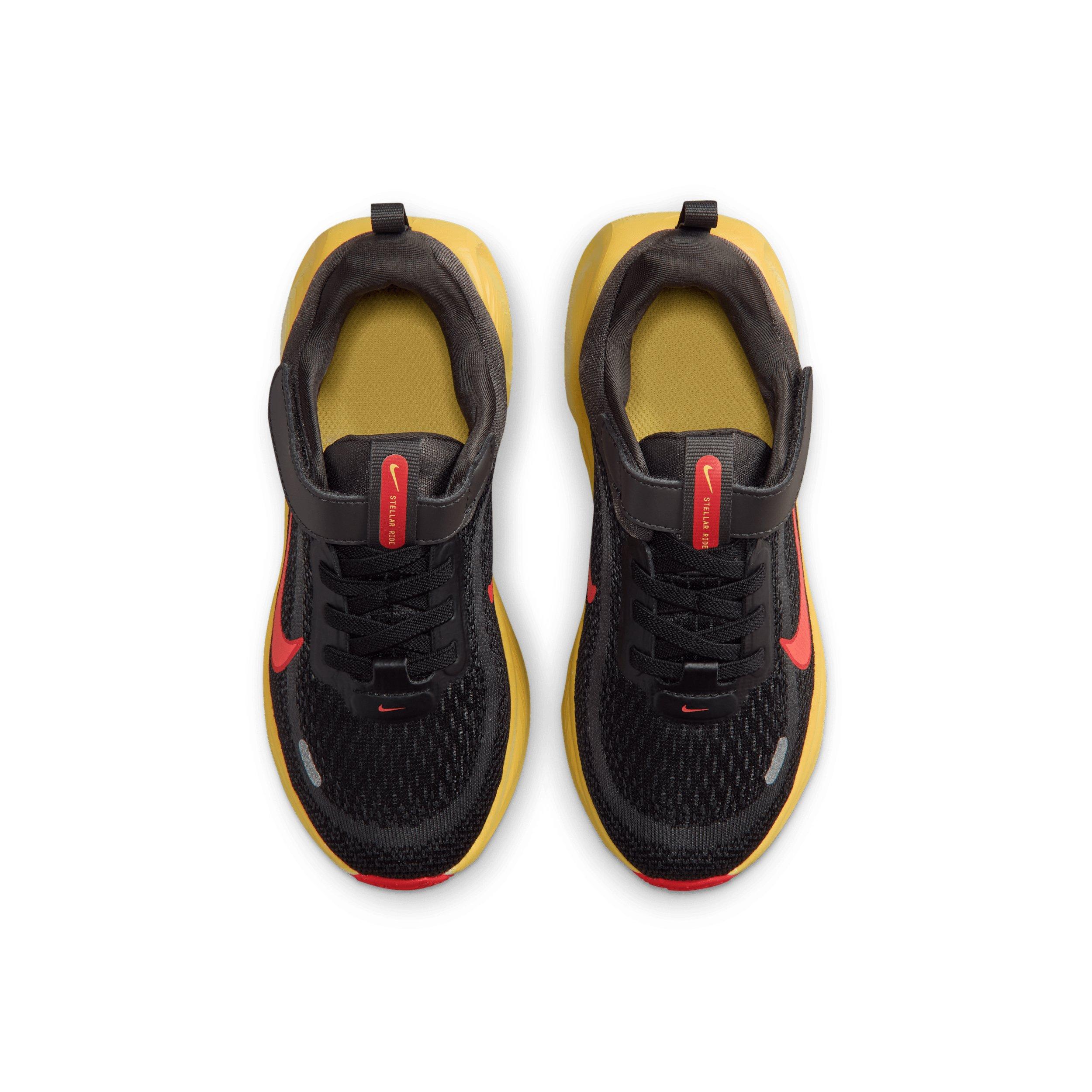 Nike Stellar Ride "Black/Medium Ash/Light Crimson/Bright Crimson" Preschool Boys' Running Shoe - BLACK/MD ASH/LT CRIMSON/CRIMSON