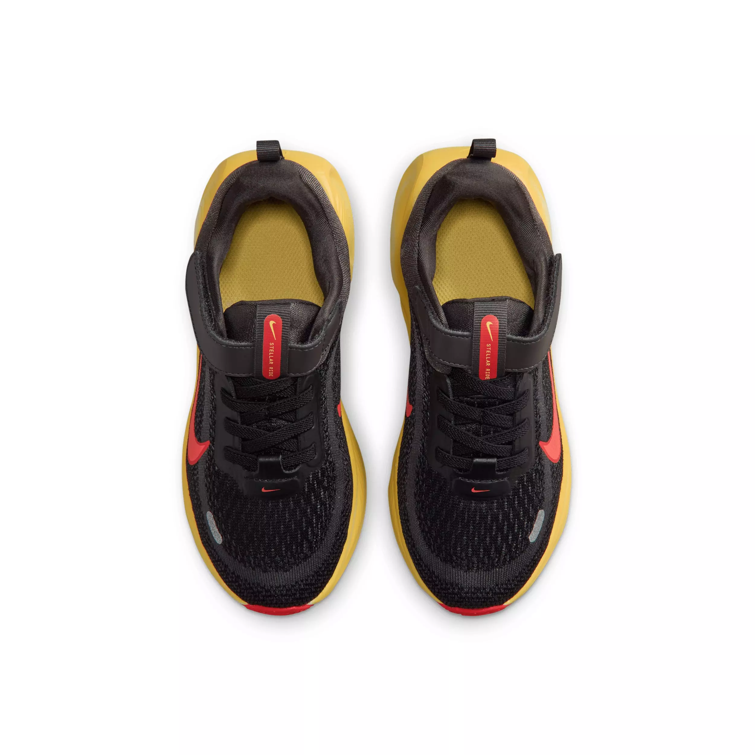 Nike Stellar Ride "Black/Medium Ash/Light Crimson/Bright Crimson" Preschool Boys' Running Shoe - BLACK/MD ASH/LT CRIMSON/CRIMSON