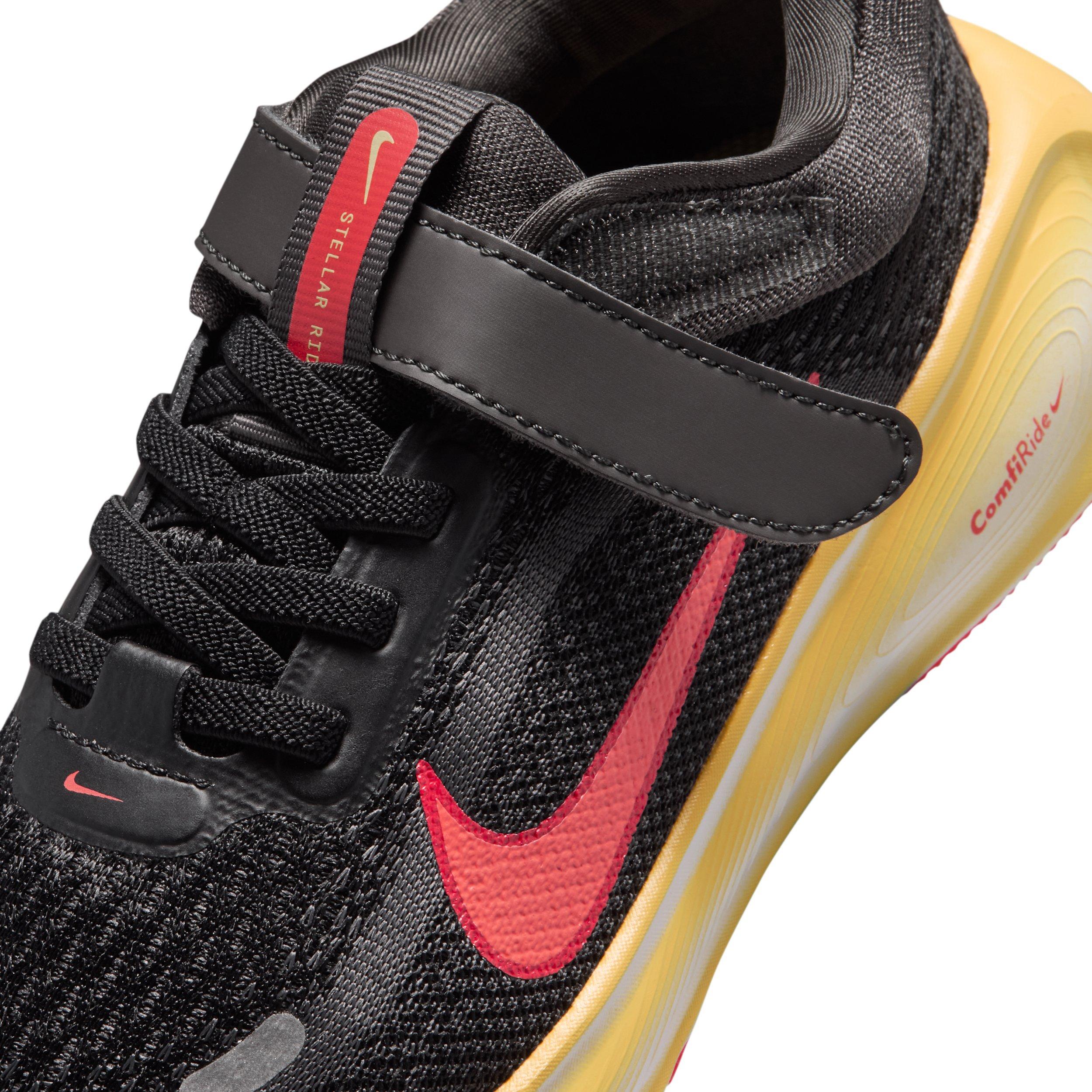 Nike Stellar Ride "Black/Medium Ash/Light Crimson/Bright Crimson" Preschool Boys' Running Shoe - BLACK/MD ASH/LT CRIMSON/CRIMSON