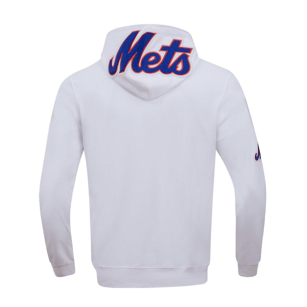 Pro Standard Men's MLB New York Mets Classic Chenille Full-Zip Hooded Jacket - WHITE Thumbnail View 2