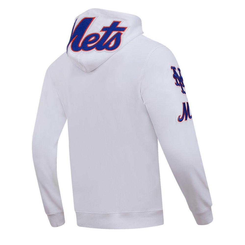 Pro Standard Men's MLB New York Mets Classic Chenille Full-Zip Hooded Jacket - WHITE Thumbnail View 4