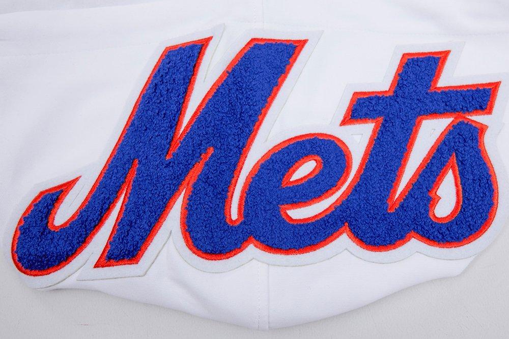 Pro Standard Men's MLB New York Mets Classic Chenille Full-Zip Hooded Jacket - WHITE Thumbnail View 6