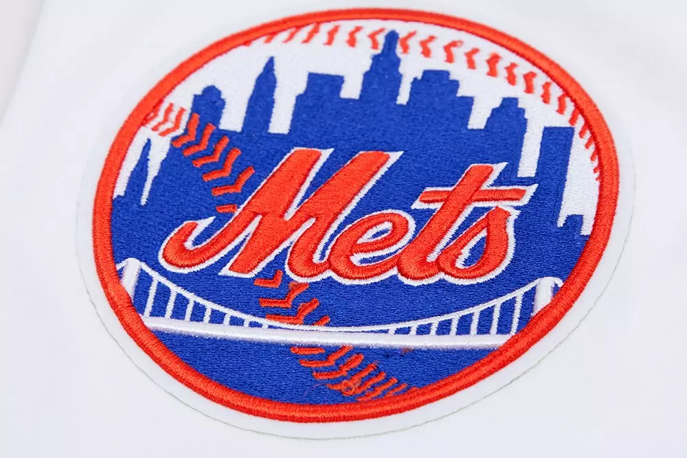 Pro Standard Men's MLB New York Mets Classic Chenille Full-Zip Hooded Jacket - WHITE