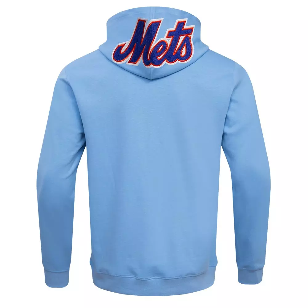 Pro Standard Men's MLB New York Mets Classic Chenille Full-Zip Hooded Jacket - BLUE