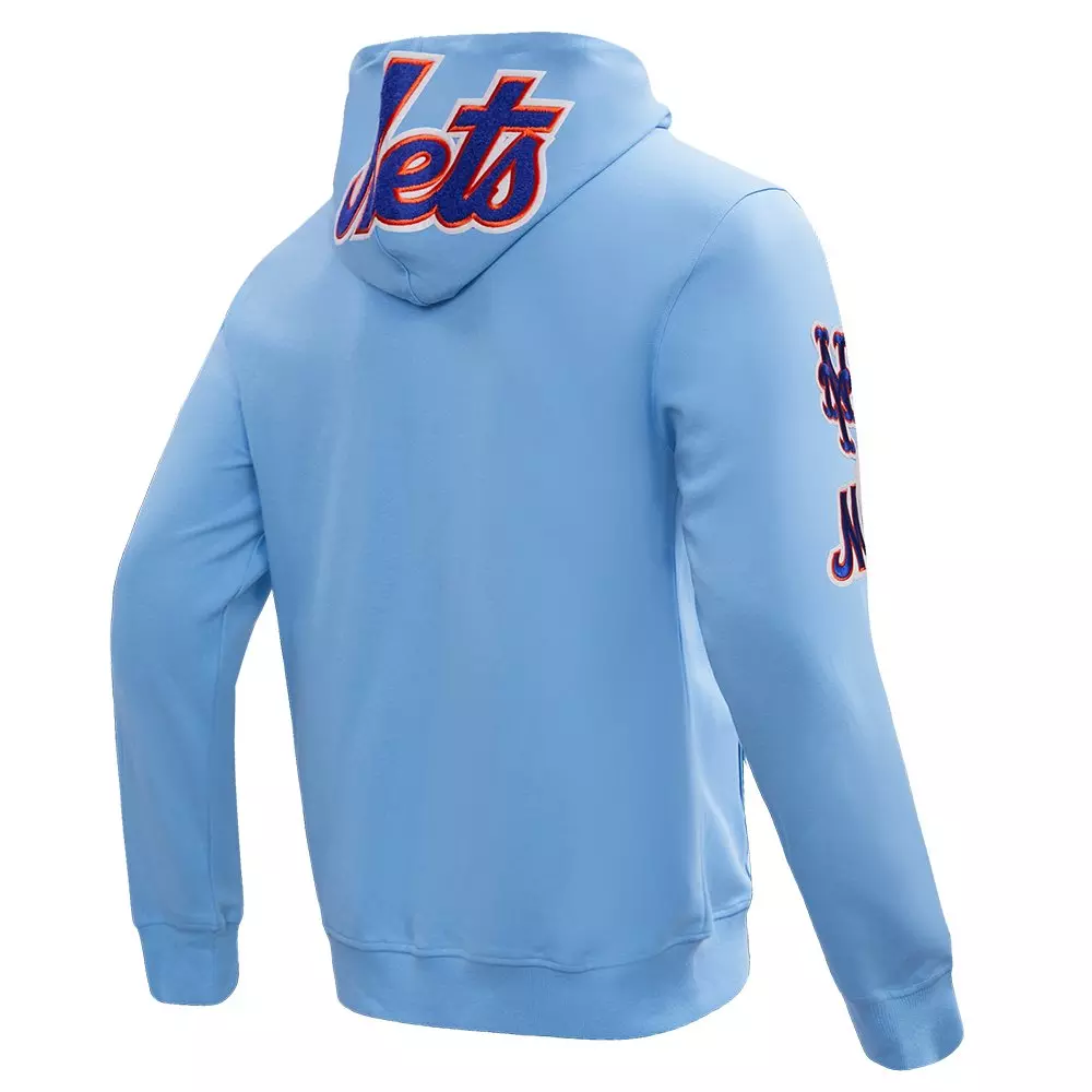 Pro Standard Men's MLB New York Mets Classic Chenille Full-Zip Hooded Jacket - BLUE