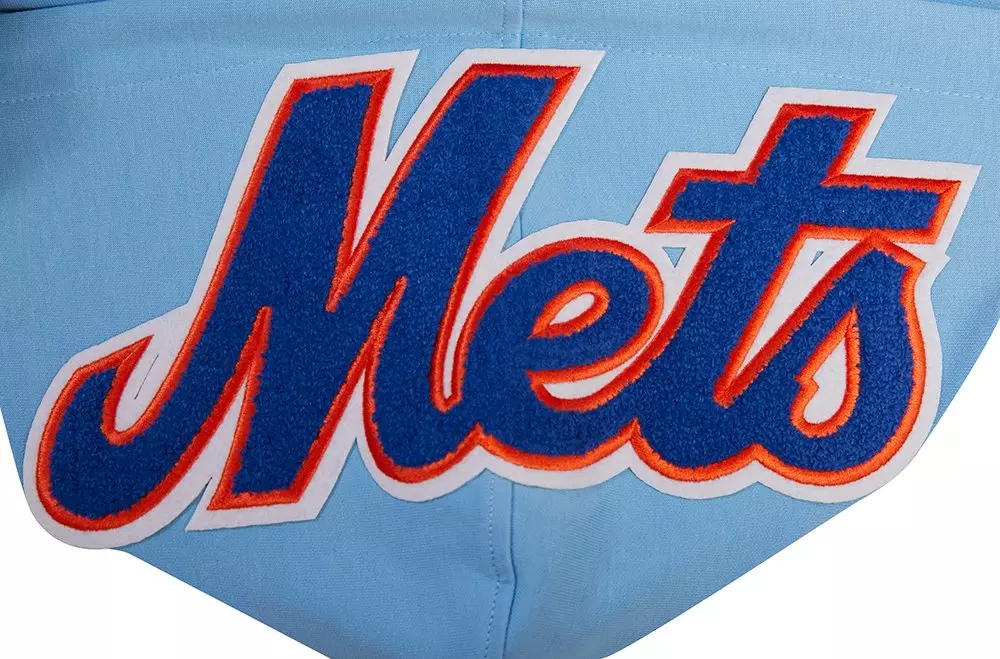 Pro Standard Men's MLB New York Mets Classic Chenille Full-Zip Hooded Jacket - BLUE
