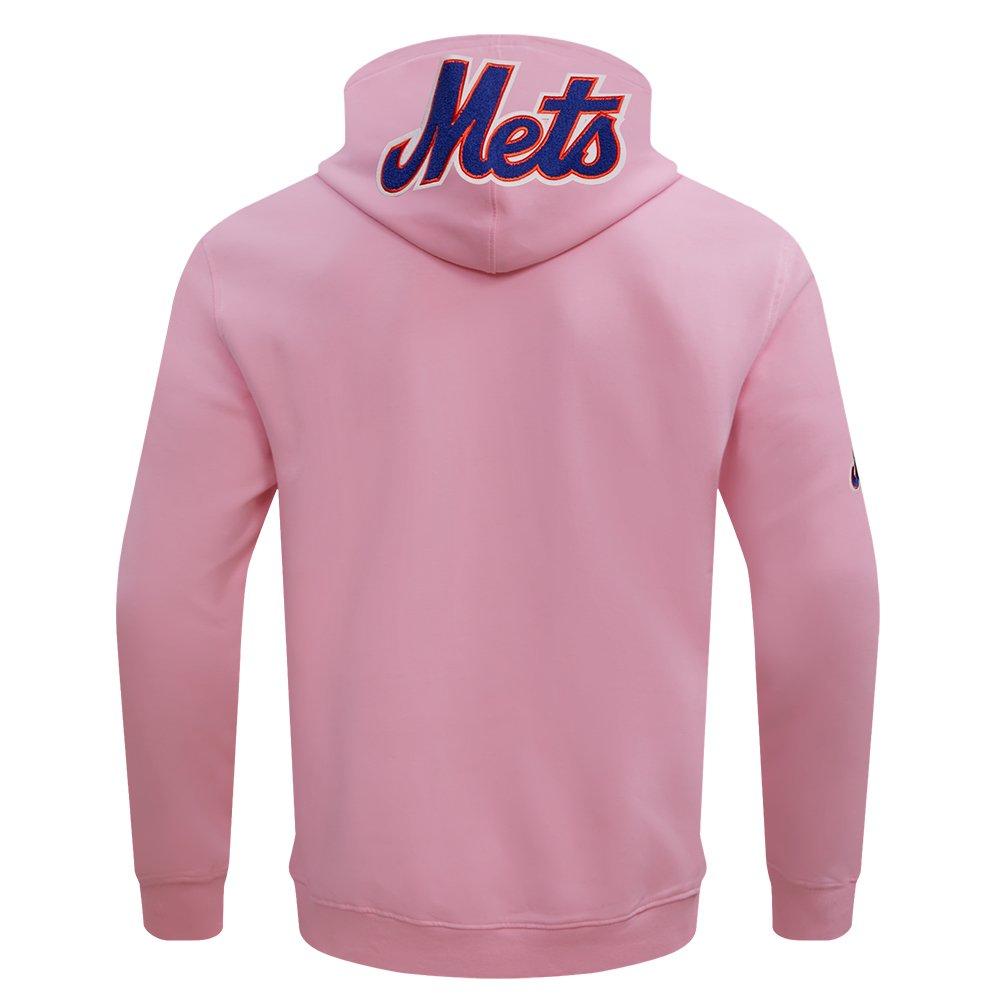 Pro Standard Men's MLB New York Mets Classic Chenille Full-Zip Hooded Jacket - PINK Thumbnail View 2