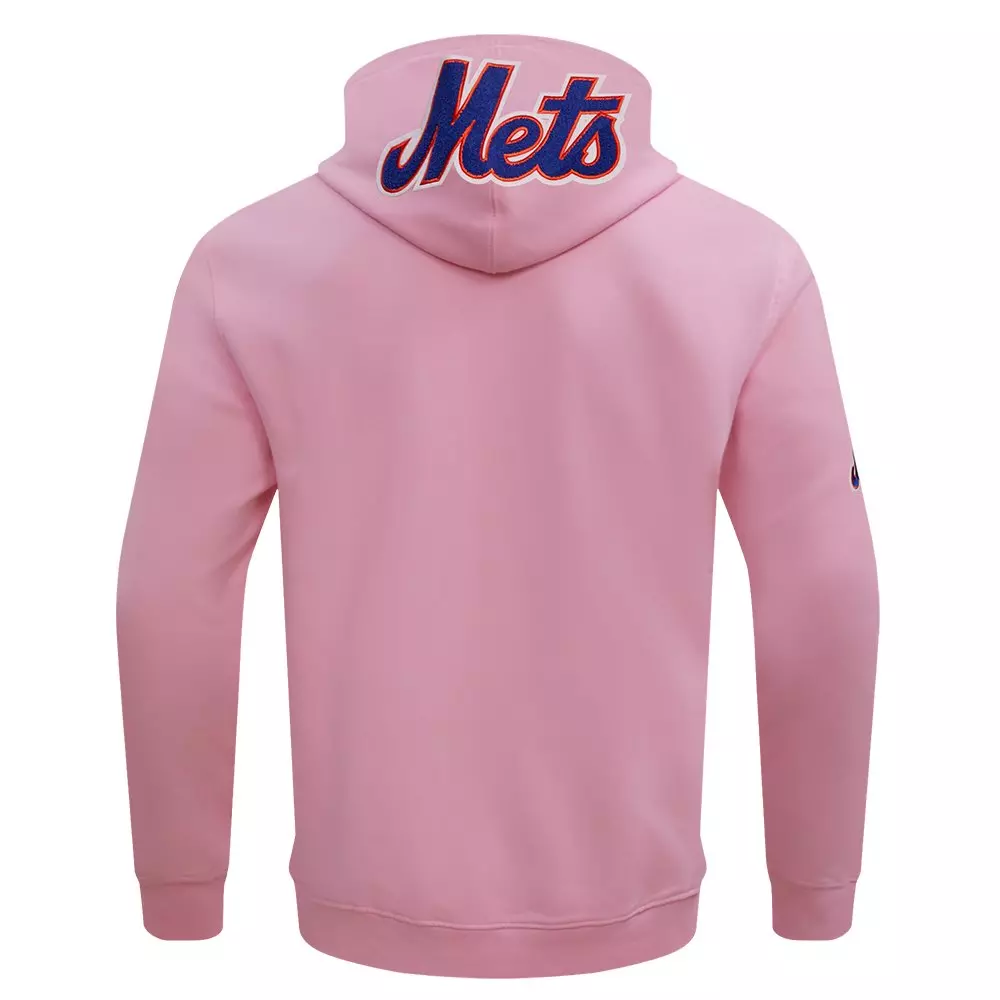 Pro Standard Men's MLB New York Mets Classic Chenille Full-Zip Hooded Jacket - PINK