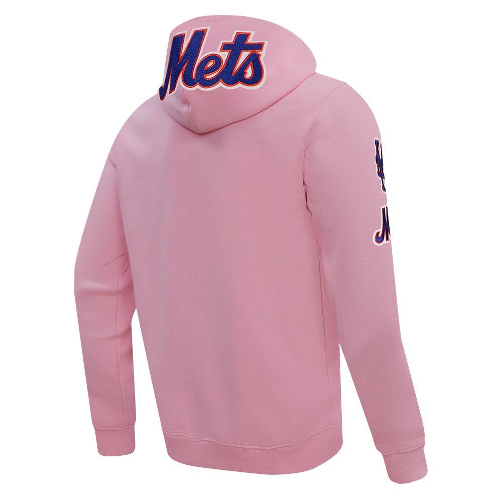 Pro Standard Men's MLB New York Mets Classic Chenille Full-Zip Hooded Jacket - PINK Thumbnail View 4