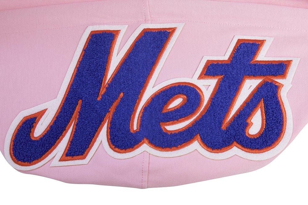 Pro Standard Men's MLB New York Mets Classic Chenille Full-Zip Hooded Jacket - PINK Thumbnail View 5