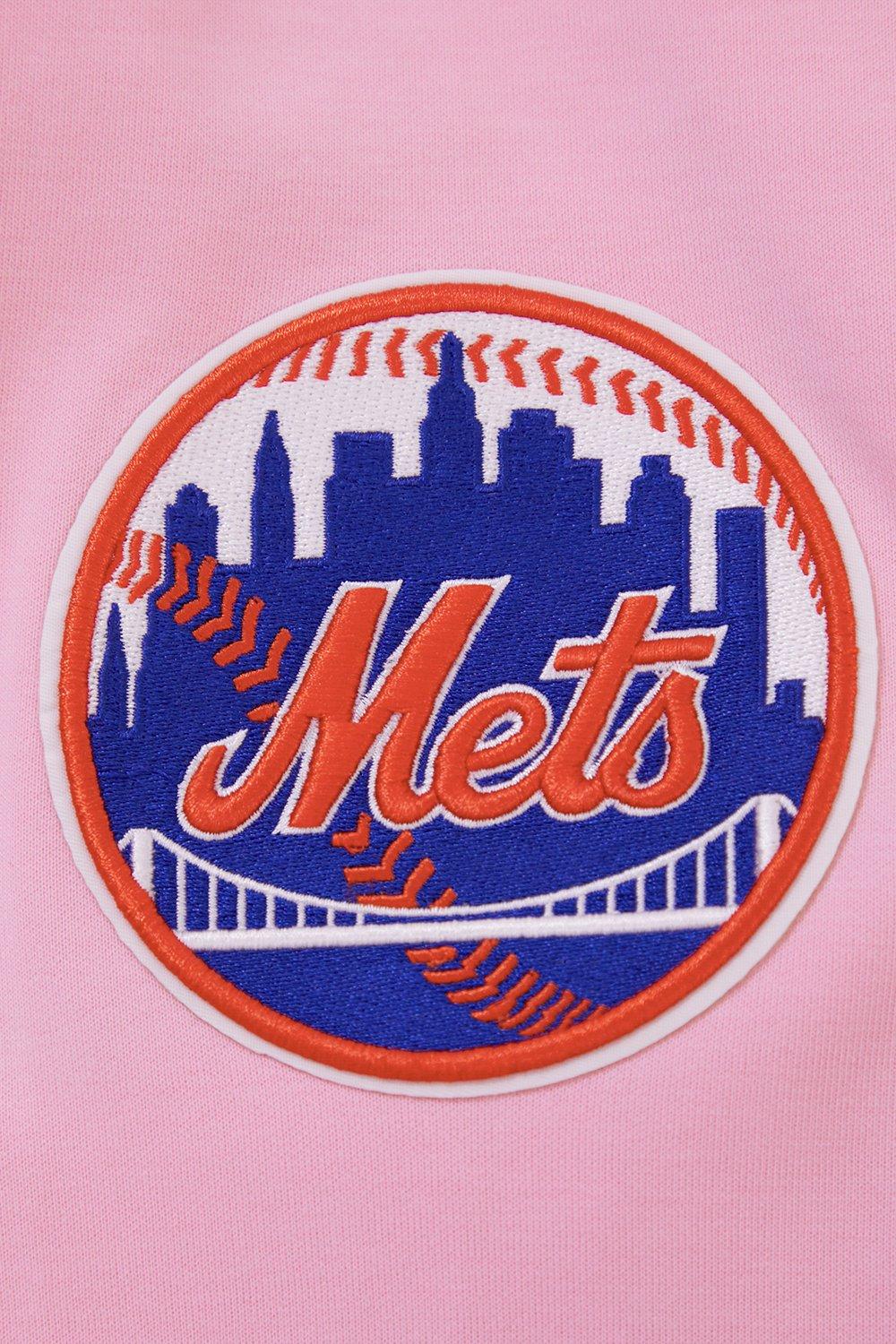 Pro Standard Men's MLB New York Mets Classic Chenille Full-Zip Hooded Jacket - PINK Thumbnail View 6