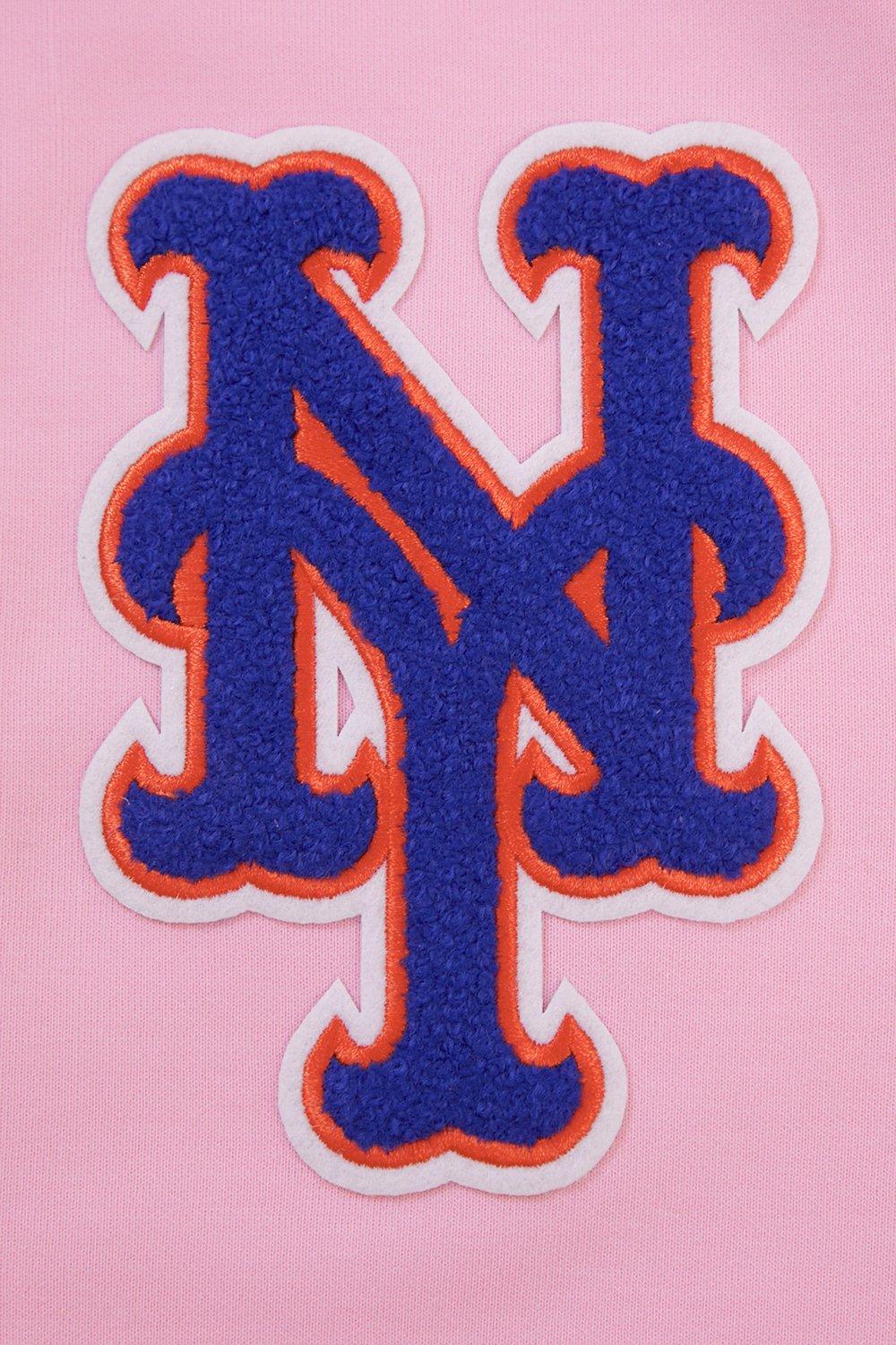 Pro Standard Men's MLB New York Mets Classic Chenille Full-Zip Hooded Jacket - PINK Thumbnail View 7