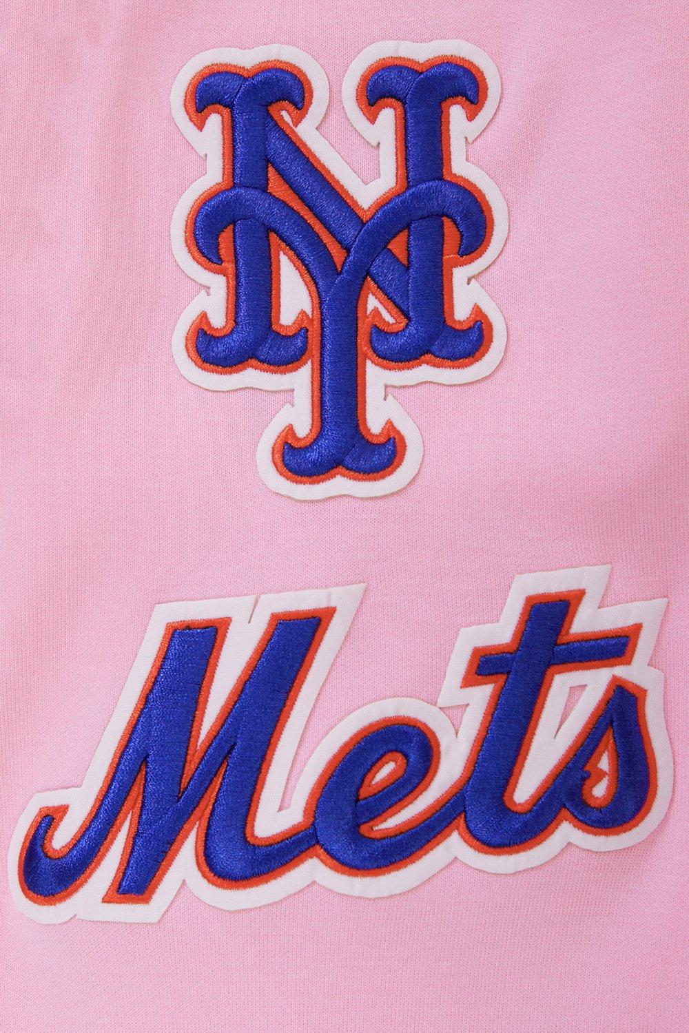 Pro Standard Men's MLB New York Mets Classic Chenille Full-Zip Hooded Jacket - PINK Thumbnail View 8