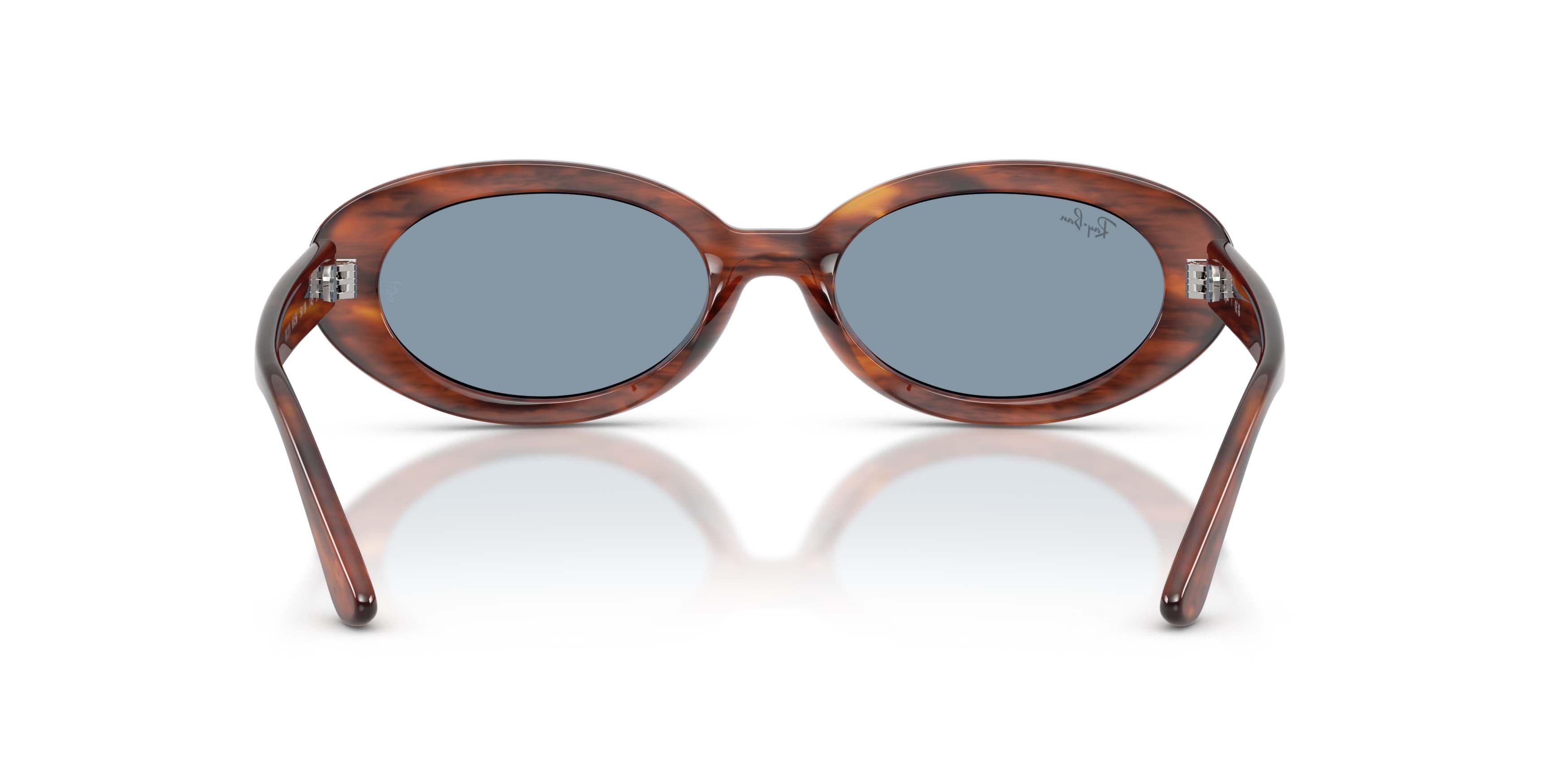 Ray-Ban RB2223 Blue Sunglasses &ndash; Polished Striped Havana - BLUE Thumbnail View 4