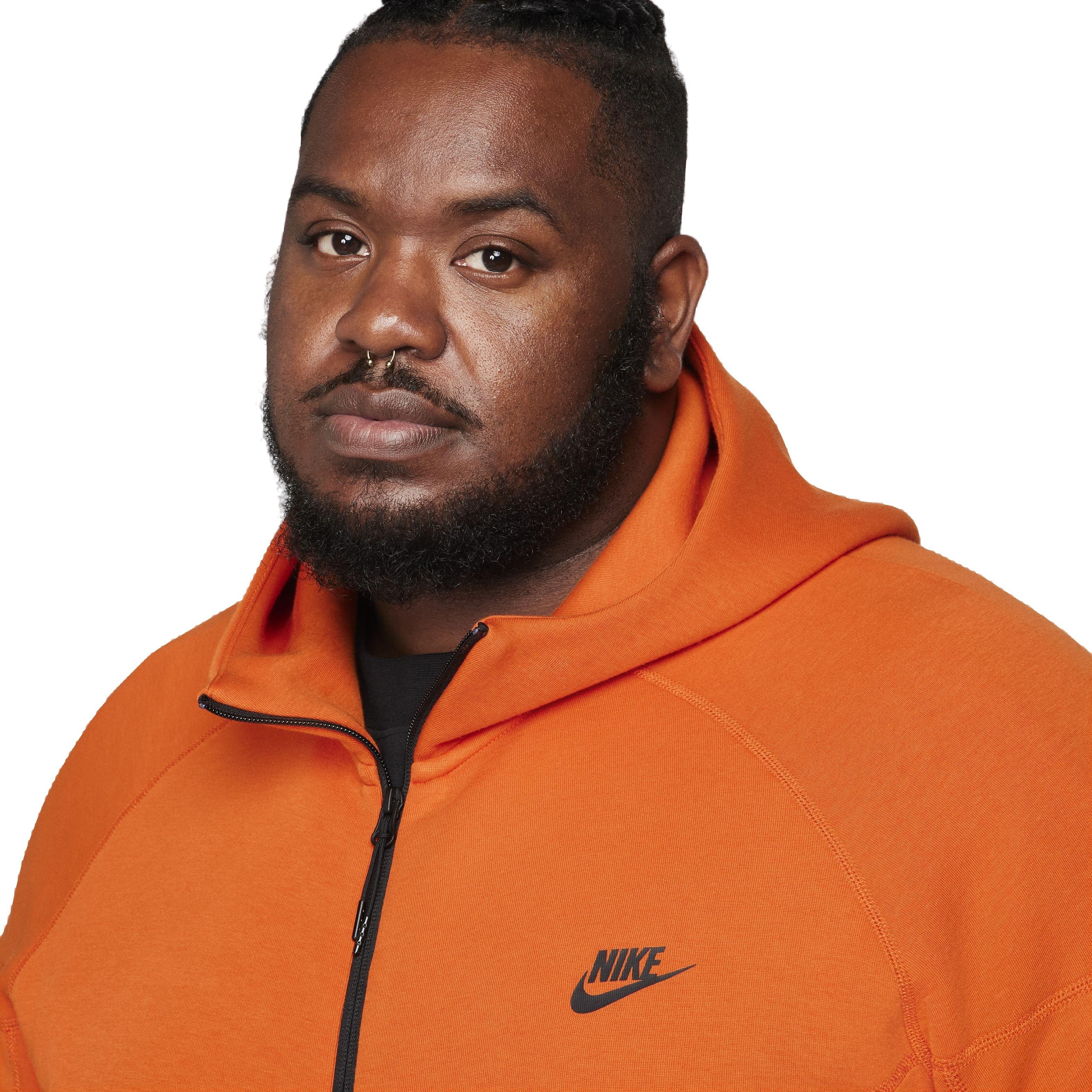 Nike Men's Sportswear Tech Fleece Full-Zip Windrunner Jacket -Orange - ORANGE Thumbnail View 3