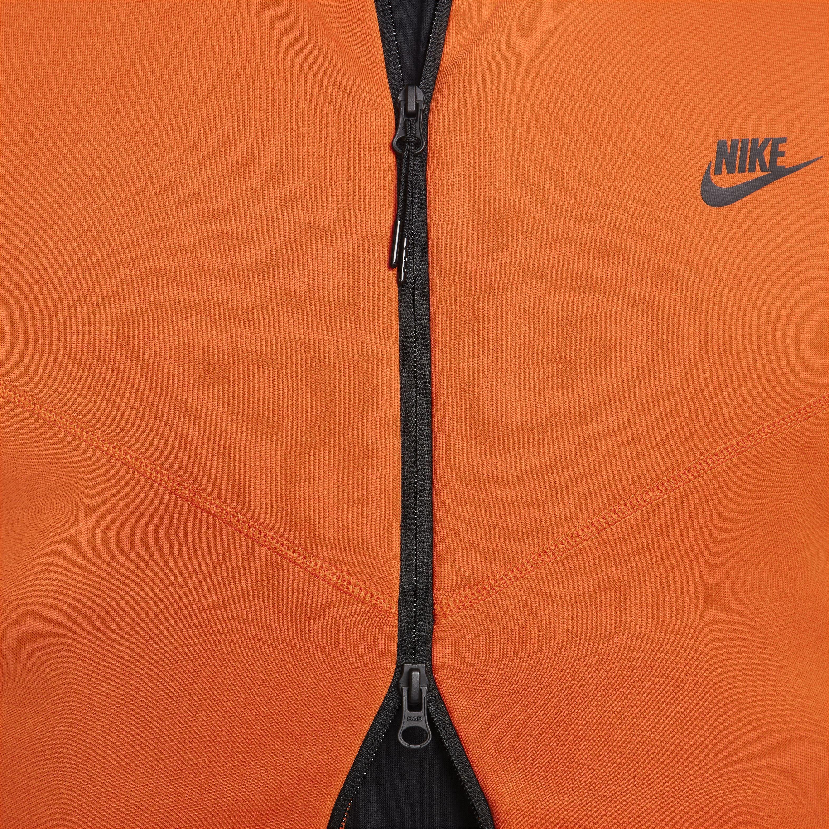 Nike Men's Sportswear Tech Fleece Full-Zip Windrunner Jacket - Orange - ORANGE Thumbnail View 4