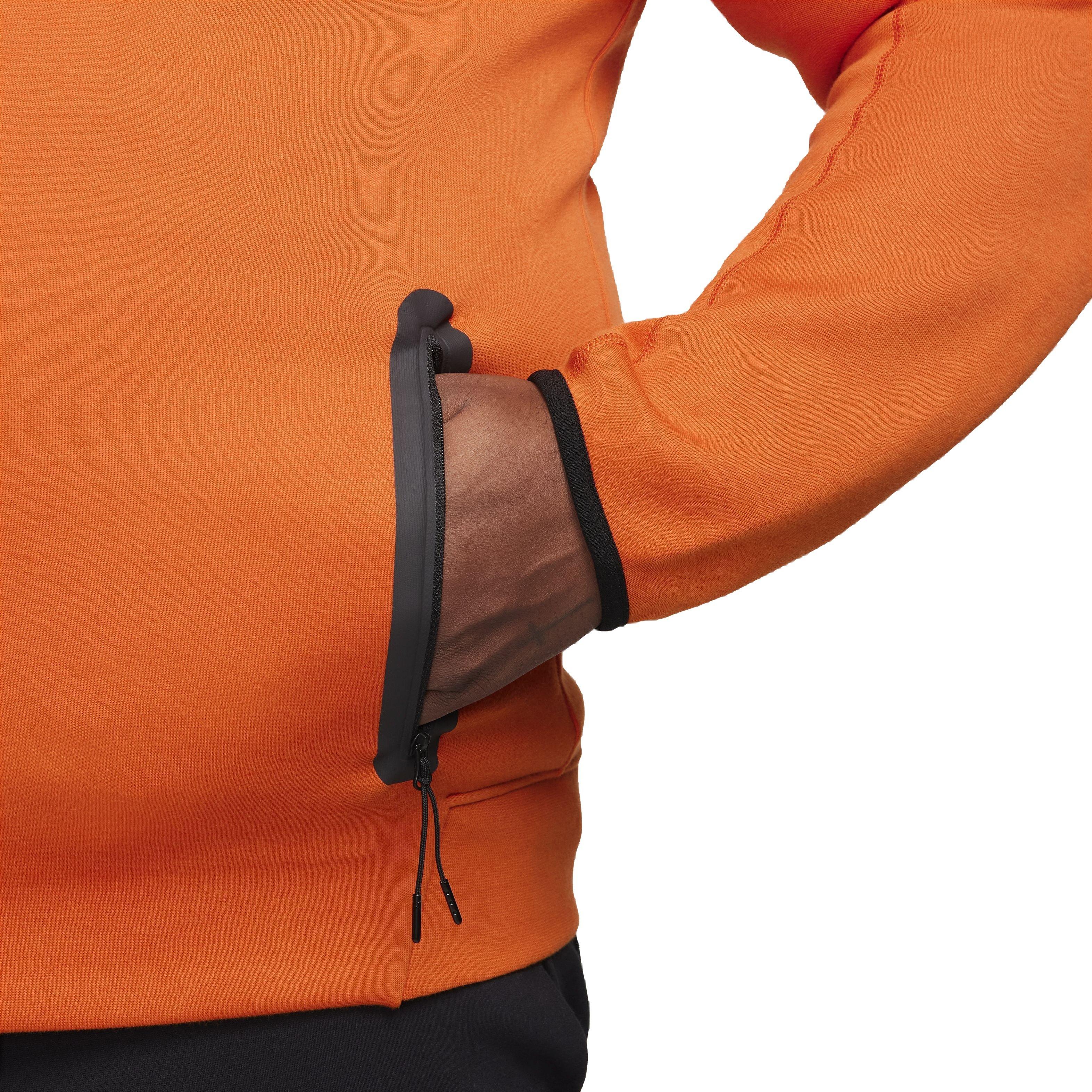 Nike Men's Sportswear Tech Fleece Full-Zip Windrunner Jacket -Orange - ORANGE Thumbnail View 6