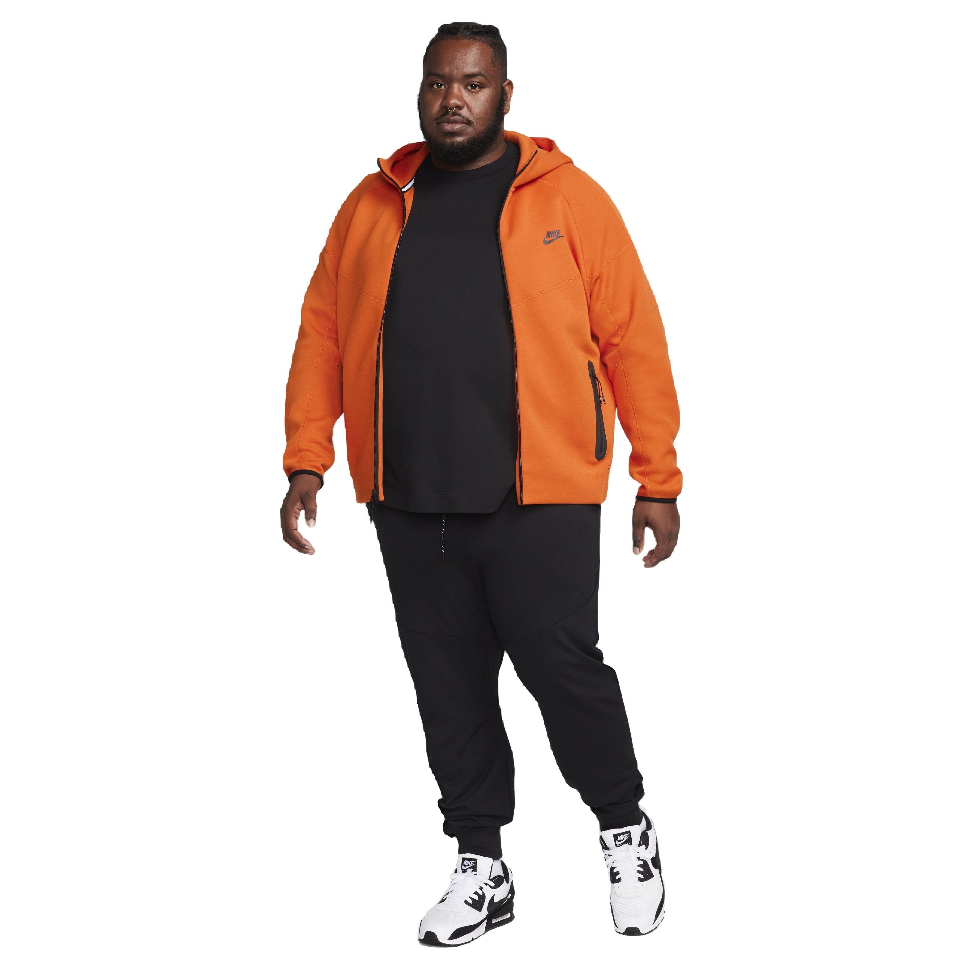 Nike Men's Sportswear Tech Fleece Full-Zip Windrunner Jacket - Orange - ORANGE Thumbnail View 8