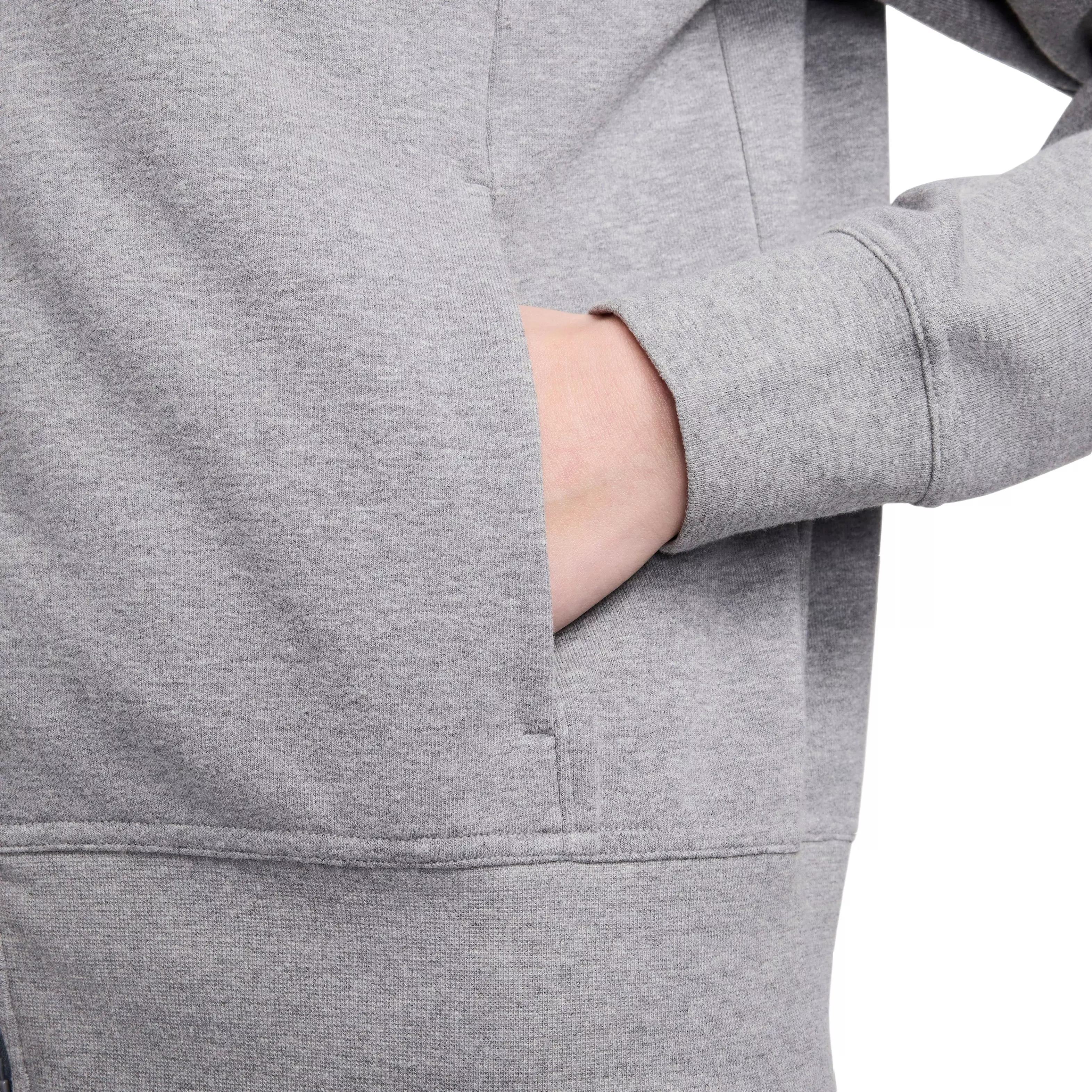 Nike Women's Dri-FIT One Full-Zip French Terry hooded Jacket - GREY