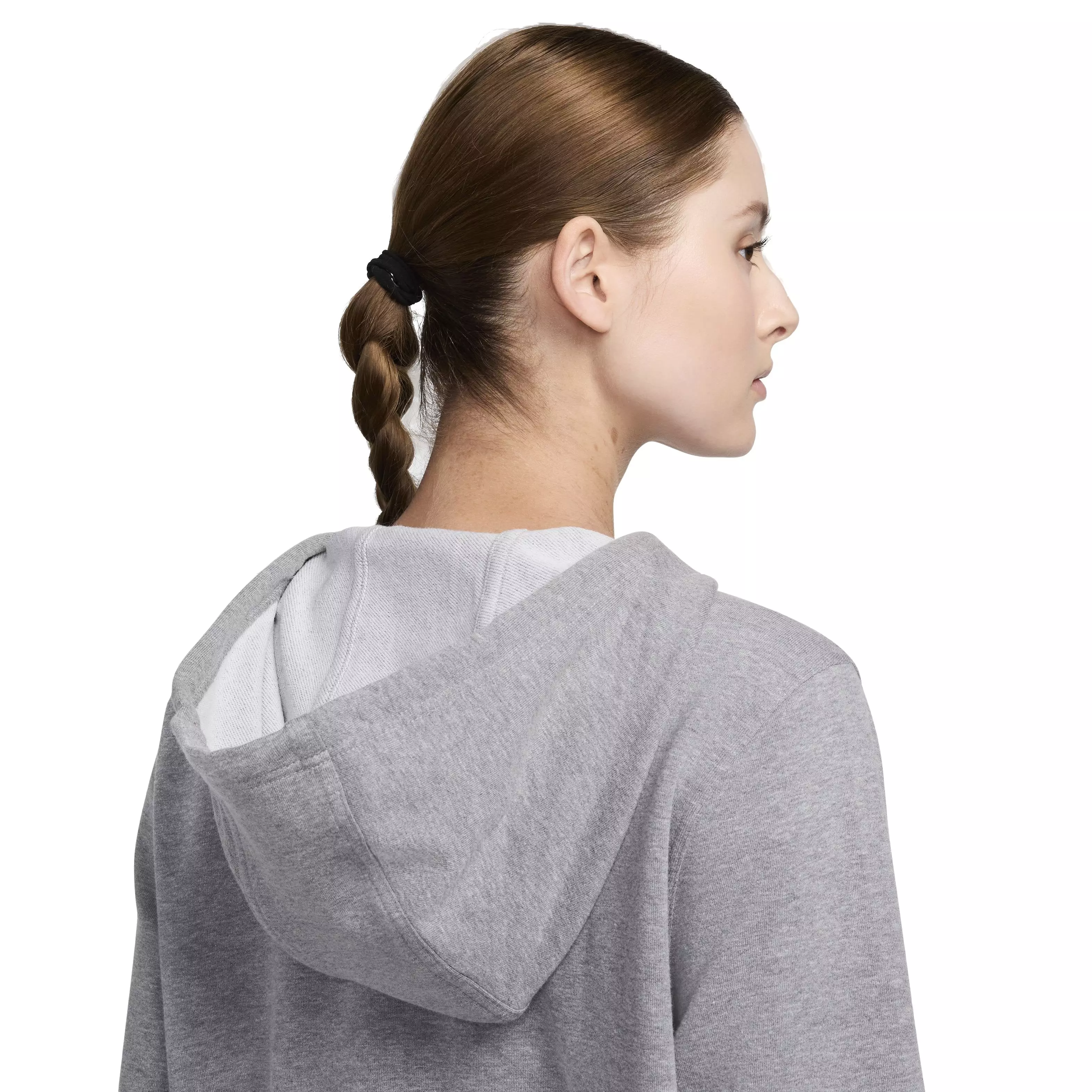 Nike Women's Dri-FIT One Full-Zip French Terry hooded Jacket - GREY