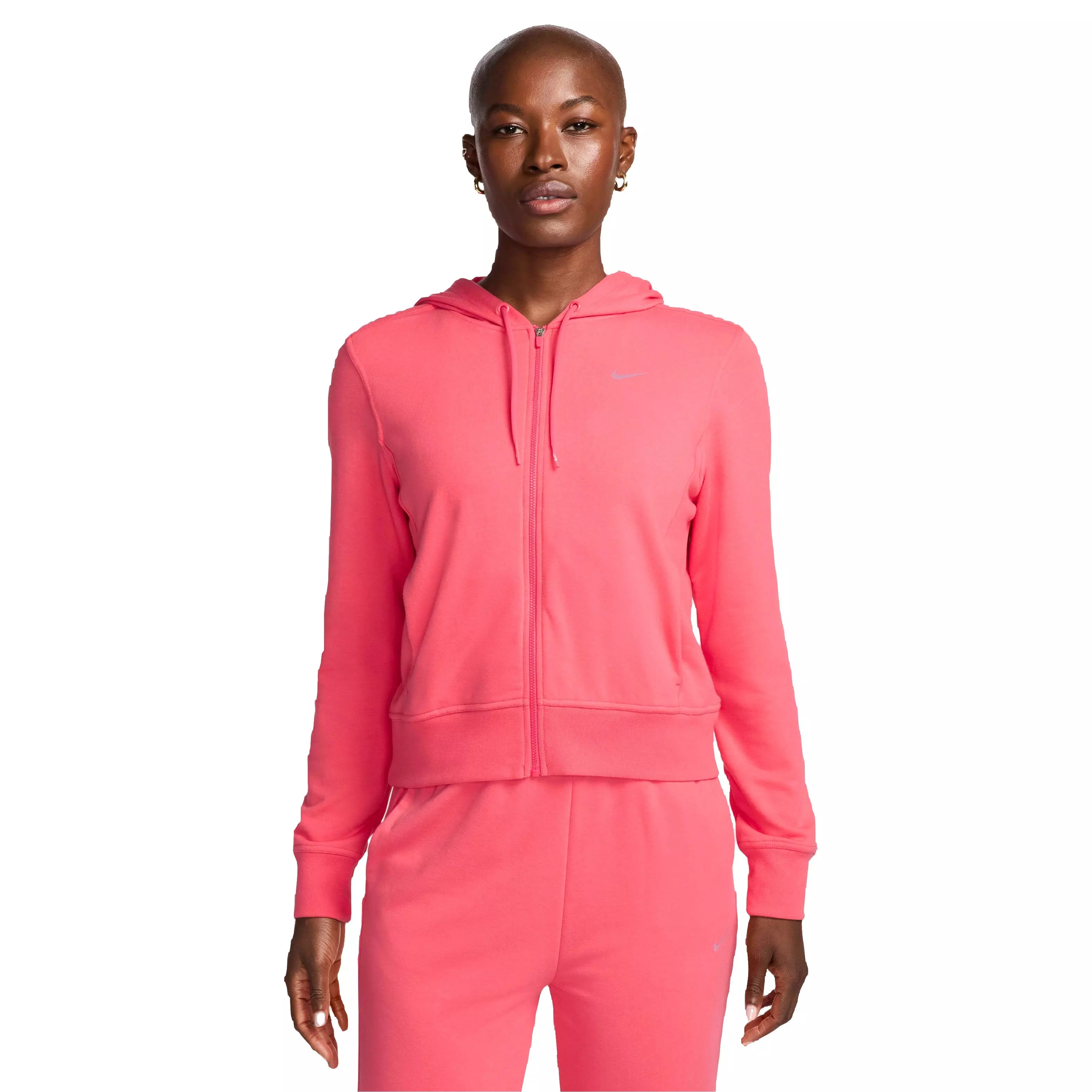 Nike Women's Dri-FIT One Full-Zip French Terry hooded Jacket - PINK
